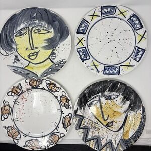 Ifigenija Zagoričnik Simonović Hand Painted Majolica Plates Set Of 4 Slovenia 90